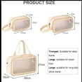 thumbnail image 4 of Lazer Makeup Travel Pouch, Cosmetic Bag, Travel kit Pouch for Toiletries, Brushes and Cosmetics - Set of 3 - Washbag Pouch - Cream, 4 of 9