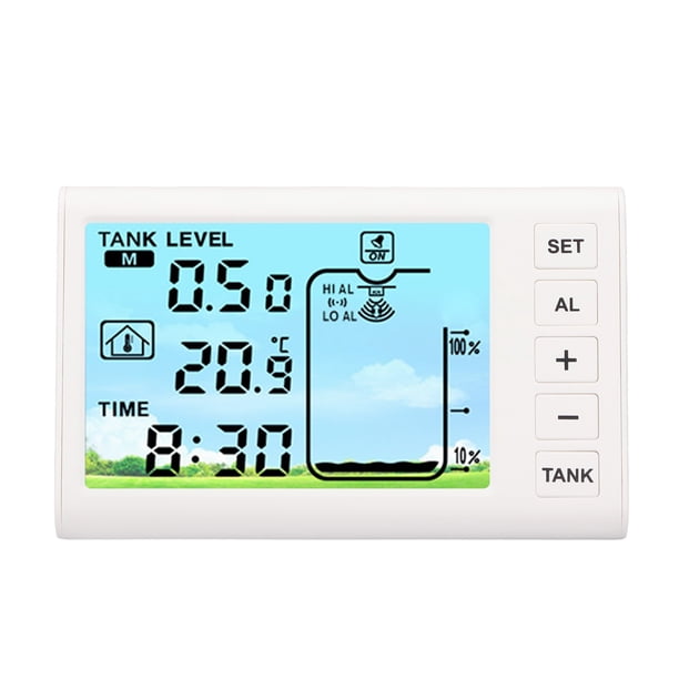 Water Container Level Sensor Tank Liquid Depth Sensor, Wireless Transfer 4.3 inch Digital Screen ...