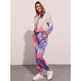thumbnail image 2 of DARING DIVA Women's 2 Piece Tie Dye Hoodie Drawstring Sports Outfit L Purple Blue, 2 of 7