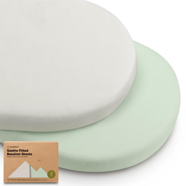 Sábanas de capazo KeaBabies Soothe, 100% algodón, paquete de 2 (color salvia)