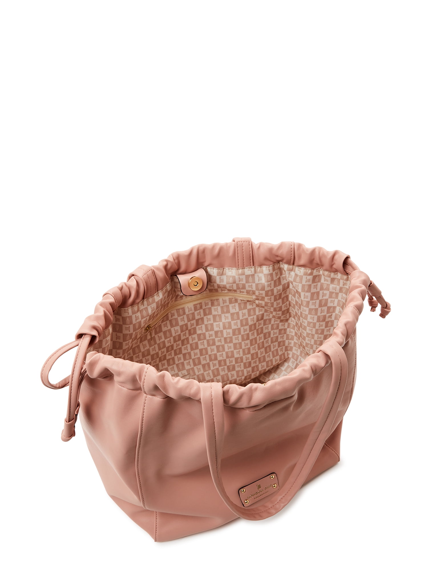 London Fog Women's Adult Irina Drawstring Satchel Handbag Blush