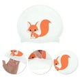 thumbnail image 3 of Unique Bargains 1 Pc Silicone Waterproof Cartoon Swim Cap White, Orange ["Fox"], 3 of 5