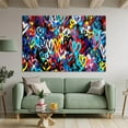 thumbnail image 6 of Living Room Graffiti Love Wall Art Colorful Heart Canvas Print Poster Banksy Street Pop Art Romantic Love Atmosphere Couple Bedroom Modern Wall Decor Framed Easy to Hang(30" W x 20" H，Framed), 6 of 10