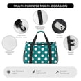 thumbnail image 4 of Disketp Teal And White Polka Dot Bolsa de Viaje Tipo Duffle, Bolso de Mano para Fin de Semana para Mujer, Bolsa de Gimnasio Ligera para Hombre, Esencial para Viajes, 4 of 7