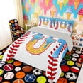 thumbnail image 2 of Erosebridal Waffle Drip Letter U Queen Comforter Set, Cute Baseball Sport Bedding Comforter Set for Girls and Boys, Gray Reversible 3-Piece, 1 Comforter and 2 Pillowcases, 2 of 6