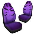 thumbnail image 3 of Chririnla Purple Black Bat Halloween Print Auto Seat Covers 2pc Set Easy Install Full Wrap Durable Elastic Bucket Seat Covers Elastic Back,fit Most Vehicle, 3 of 7