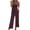 Wine, variant on Timegrad Jumpsuit for Women 1 Shoulder Smocked Elastic Waist Wide Leg Rompers with Pockets Comfy Outfits