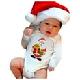 thumbnail image 2 of Gibobby Newborn Baby Boy Christmas Outfit Christmas Tree Embroidery Romper Color Block Bodysuit Jumpsuit Fall Outfit(AG,12-18 Months), 2 of 3