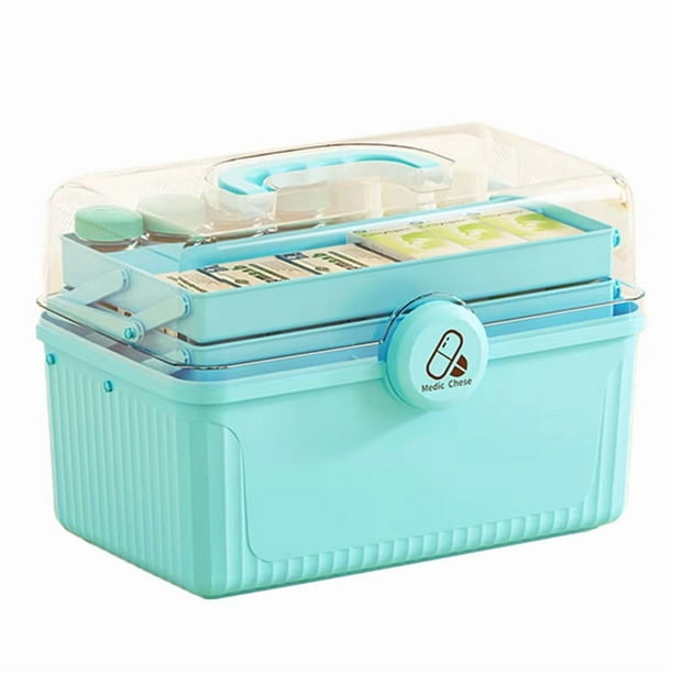 Caja Organizadora de Medicamentos Portátil de Múltiples , Kit de Almacenamiento de Gran Capacidad con Compartimentos de Clasificación B