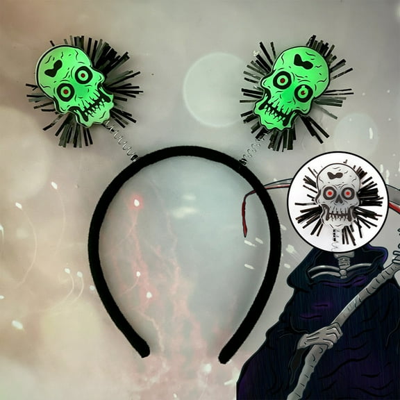 SDJMa Halloween Skull Headbands for Women Glow in The Dark Headband Luminous Hair Accessories for Halloween Party