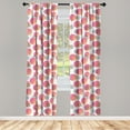 thumbnail image 4 of Ambesonne Modern Window Curtains, Futuristic Memphis Design, Each 28" W x 84" L, Coral Pink and Grey, 4 of 4