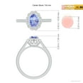 thumbnail image 5 of ANGARA Natural Vintage Style Tanzanite & Diamond Scalloped Halo Ring in 14K White Gold for Women (Size-7x5mm) | December Birthstone, Anniversary, Jewelry Gift for Women | Natural Tanzanite Ring, 5 of 9