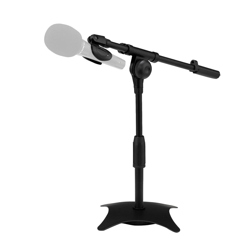 Metal Adjustable Desktop Mic Stand With Weighted Base For Live