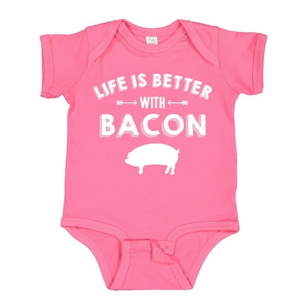 

Inktastic Life s Better with Bacon Gift Baby Boy or Baby Girl Bodysuit