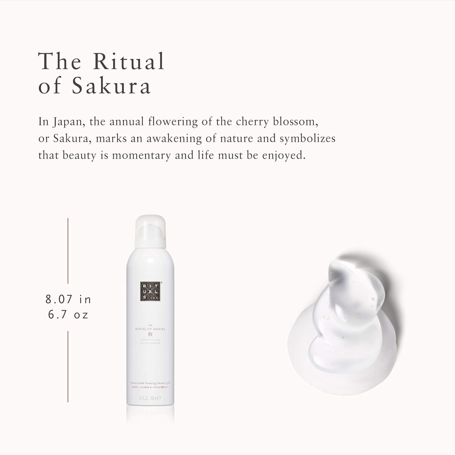 The Ritual of Sakura Foaming Shower Gel 6.7 oz,  200 ml