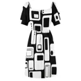 thumbnail image 6 of Black White Contrast Abstract Sleeveless Dress dress wom summer02 eving dresses wom Dress, 6 of 6