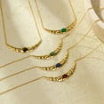 thumbnail image 3 of NICKSUN 18K Gold Plated Hammered Crescent Moon Necklace - Stainless Steel with Natural Stone Cabochons, Tarnish-Free Vintage Boho Choker for Women, 3 of 6