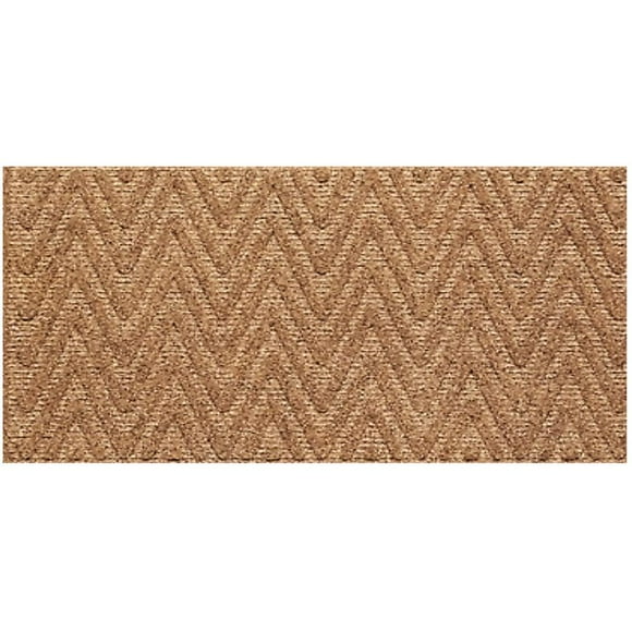 Embossed Chevron Coir Door Mat - with Rubber Back, 22" x 47"