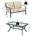 thumbnail image 3 of Gymax 2PCS Outdoor Loveseat Set Cushioned Patio Bench Sofa w/ Coffee Table, 3 of 10