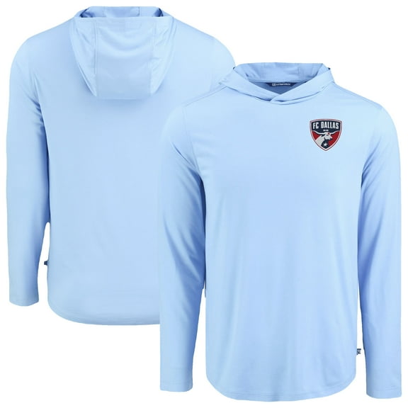 Men's Cutter & Buck Powder Blue FC Dallas Coastline Epic Comfort Eco Recycled Long Sleeve Hoodie T-Shirt