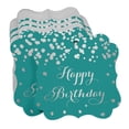 thumbnail image 3 of Inkdotpot Pack Of 50 Happy Birthday Paper Tags DIY Craft Bracket Shape Real Silver Foil Hang Tags, 3 of 6