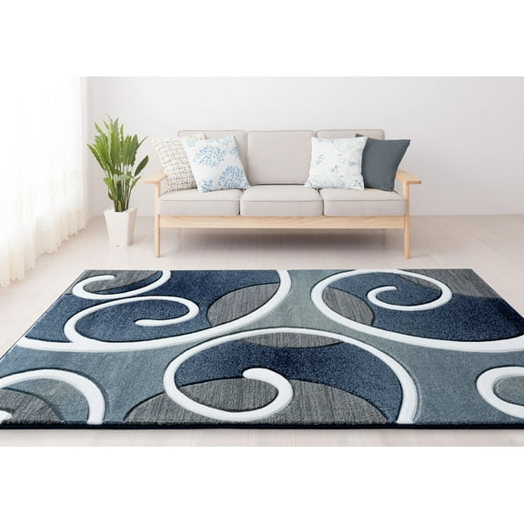 United Weavers Drachma Salona Contemporary Paisley Area Rug, Navy, 5'3" x 7'6"