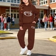 thumbnail image 2 of LNMQLPDBS Baby Girls Graphic Hoodie Set Toddler Heart Sweatshirt Kids Pullover with Kangaroo Pocket and Relaxed Fit Jogger Pants Tween Casual 2 Piece Outfit for School Sports Daily Wear, 2 of 5