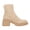Naked, variant on Womens Lug Sole Platform Elastic Slip On Casual Chunky Block Heel Ankle Boots