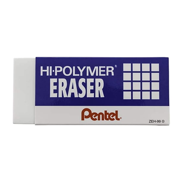 Goma de Borrar Pentel Hi-Polymer Bloque Super XL Blanca Paquete de 8