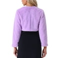 thumbnail image 3 of INSPIRE CHIC Formal Bolero for Women's Evening Dressy Faux Fur Shrug Jacket XS Lavender Purple, 3 of 6