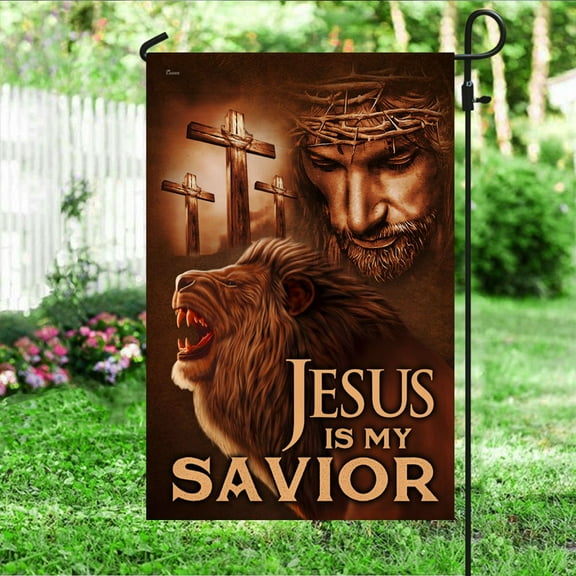 FLAGWIX American Flag - God Christian Flag Jesus Is My Savior DDH3159F - Garden Flag (11.5" x 17.5")