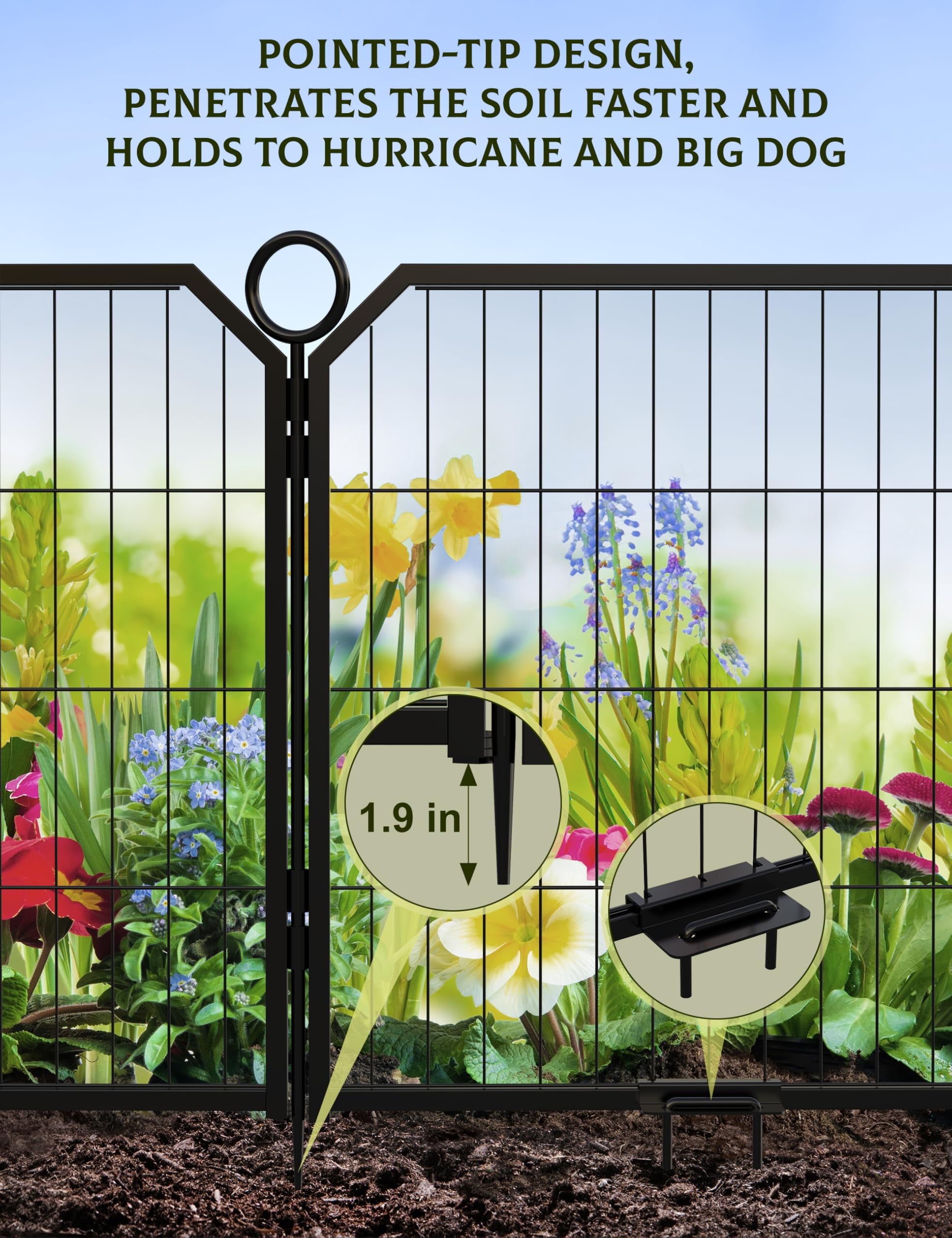 Riedhoff 16-Panel 24-Inch Anti-Rust Exercise Pen for Dogs & Cats with Gate, Black