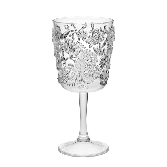 Juego de 4 copas de vino LeadingWare de plástico con diseño de cachemir, 400 ml, sin BPA