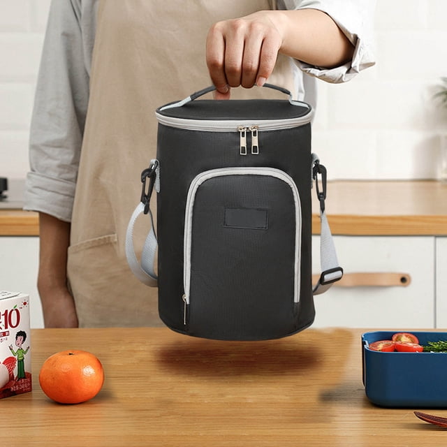 TACILIP Sac Bento Rond Portable 7.09x9.25 Po Sac à Lunch pour Étudiant Peut Être Porté en Bandoulière Sac Isolé Sac à Glace de Pique-Nique Seau Isolé Sac de Rangement Sac de Rangement, Cadeaux pour Femmes