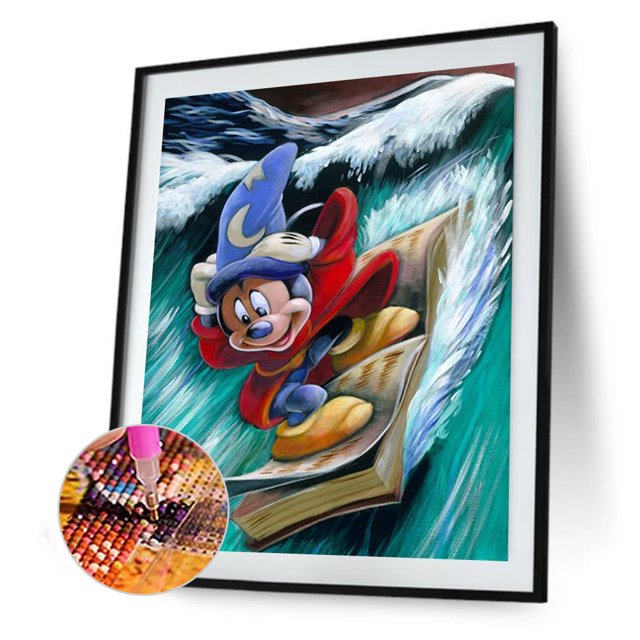 Cuadros Decorativos Kit de mosaico de arte hecho a mano con imagen de ratón de surf con pintura de diamante de taladro redondo completo Ehuebsd Nuevos Originales