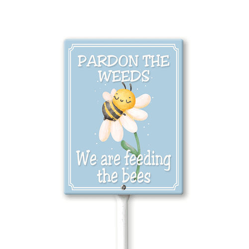 Eveokoki Garden Signs Pollinator-Friendly And Native Habitat Sign with Stake Outdoor Aluminum Yard Signs Rustproof Aluminum Metal Sign Fade Resistant Lawn Decoration for Outdoor 9.2x9.2inch
