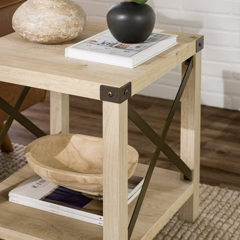 Walker edison white cheap oak end table
