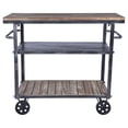 thumbnail image 3 of Reign Industrial Kitchen Cart in Industrial Grey and Pine Wood, 3 of 5