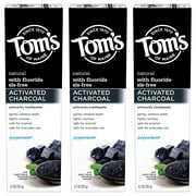 Tom's of Maine Charcoal Anti-cavity Toothpaste, 4.7oz 3 Pack (Packaging May Vary)