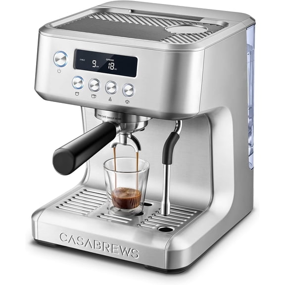 CASABREWS Ultra Pro Espresso Machine with FlashHeat Technology, 20 Bar Professional Espresso Maker with LCD Display, 58mm Portafilter, PID Temperature Control, Steam Wand.