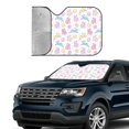 thumbnail image 3 of Kdxio Easter Colorful Rabbit Print Front Windshield Sun Shade,Folding Auto Sunshade for Car Truck SUV-Medium, 3 of 7