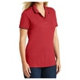 thumbnail image 4 of Yellow Rooster Womens Dry Zone UV Micro-Mesh Tipped Polo Rich Red/ Deep Black XS, 4 of 6