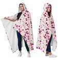 thumbnail image 2 of Wearable Blanket,Pioneer Flower Floral Print Pattern Hooded Wearable Flannel Blanket for Adults & Teens,Winter Poncho Shawl Wrap Cape Cozy Anti-Pill,50"x60", 2 of 5