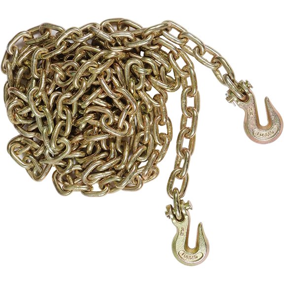EPOTOOR 3/8In x 20 Ft Grade 70 Truck Tow Chain Tie Down Binder Chain Flatbed Truck Trailer