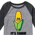 thumbnail image 3 of Instant Message - It's Corn - Toddler & Youth Raglan Graphic T-Shirt, 3 of 6