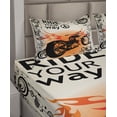 thumbnail image 5 of Ambesonne Orange Black Fitted & Top Sheet Set with Shams, Freedom Theme Sign, Black Orange Cream, 5 of 7