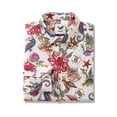 thumbnail image 2 of YIUME Men's Hawaiian Shirt Marine Life Seahorse Octopus Print Cotton Button-down Long Sleeve Aloha Shirt, 2 of 9