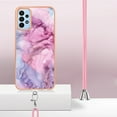 thumbnail image 5 of Case for Samsung Galaxy A33 5G, Adjustable Detachable Crossbody Strap Neck Strap Silicone Bumper Marble Painted TPU Ultra Thin Shockproof Protective Phone Case Cover for Galaxy A33 5G, Pink, 5 of 7