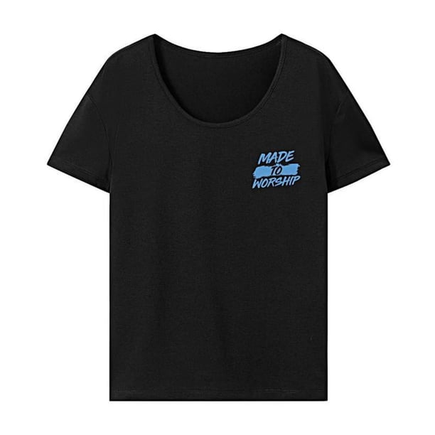 Camiseta para mujer con cuello redondo y cuello redondo, camisetas de verano para viajes, senderismo S