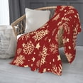 thumbnail image 2 of ZNDUO Red Christmas Snowflake Pattern Pattern Thickening Blanket, Fluffy Soft Cozy Flannel Throw Blankets, 60"x50" Inches, 2 of 8
